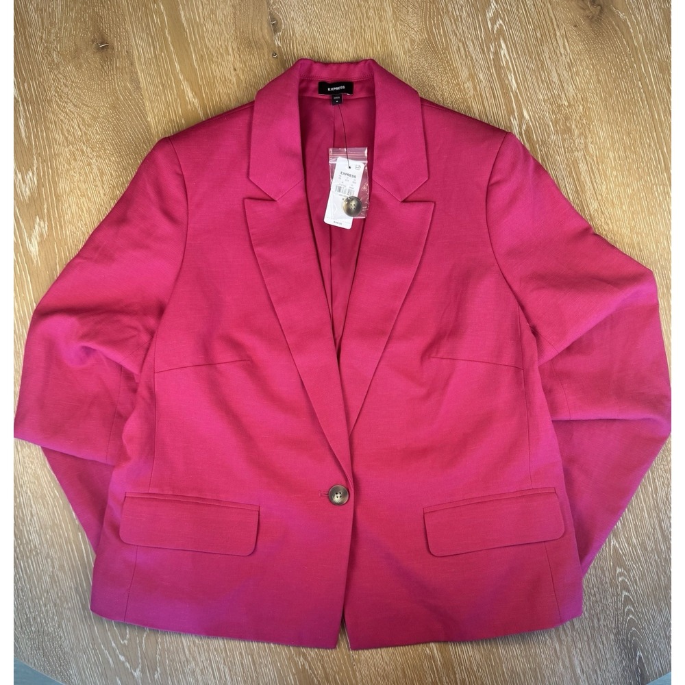 Express Blazer Hot Pink One Button Jacket M NEW